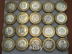 100 pesos Mexico coin silver Bimetallic Phase 1 Complete Set All States 32 Coins