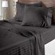 1200TC Soft Egyptian Cotton Complete Bedding Items All UK Size Dark Grey Striped