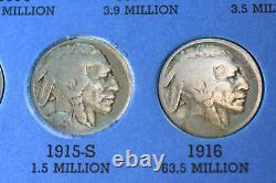 1913 To 1938 Buffalo Nickel Complete Set All Readable/restored Dates! #533
