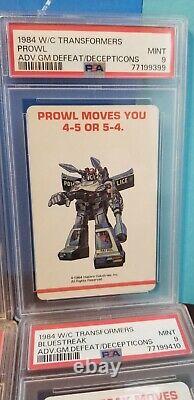 1984 1st Print TRANSFORMERS G1 Complete Set All 21 Cards PSA Retired MINT 9