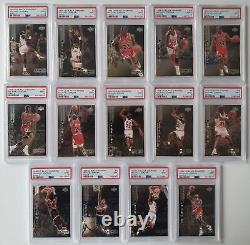 1998 Upper Deck Black Diamond Michael Jordan COMPLETE SET of 14 PSA 9 (All)