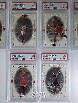 1998 Upper Deck SP Authentic Michael Jordan COMPLETE SET of 10 PSA 9 (ALL)