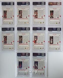 1998 Upper Deck SP Authentic Michael Jordan COMPLETE SET of 10 PSA 9 (ALL)