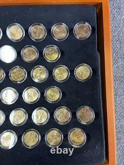 1999-2009 COMPLETE SET ALL 50 States U. S. Quarters 24K GOLD PLATED Coins Box