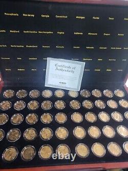 1999-2009 Complete Set of All 56 Statehood U. S. Quarters 24K Gold Plated Coins