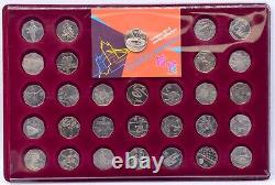 2012 Olympic 50p Coin Complete Set all 29 Sports & Completer Medal in Case