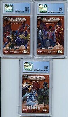 2018 Marvel Masterpipeces Complete 9-card MIRAGE set all CGC Graded 8.5 to 9.0