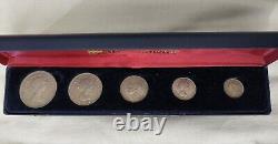 British Pre-Decimal Complete Silver Coin Collection Set 1938 To 1967 All 5 Coins