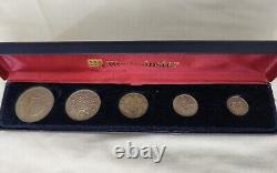 British Pre-Decimal Complete Silver Coin Collection Set 1938 To 1967 All 5 Coins