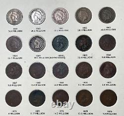 COMPLETE SET FLYING EAGLE & INDIAN HEAD CENTS With58 COINS 1857-1909 ALL KEY DATES