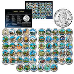 COMPLETE SET of ALL 56 America the Beautiful Parks Quarters Coin Set COLORIZED