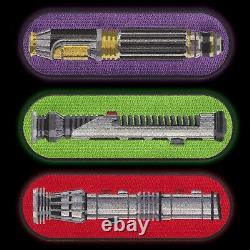 Complete set of ALL 16 STAR WARS Saga Light Saber embroidered iron-on patches