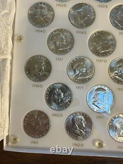 Franklin Half Dollar Complete Set All Bu Brilliant 35 Coins Capital Holder