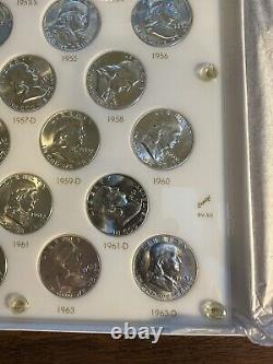 Franklin Half Dollar Complete Set All Bu Brilliant 35 Coins Capital Holder