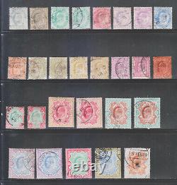 INDIA 1902-11, KEd. 3P-25Rs. SG119-147 (27V) USED COMPLETE SET INCL. ALL SHADES