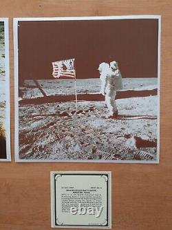 NASA Vintage Apollo 11'COMPLETE SET' 8x8inch A Kodak Paper Photos 12 In All