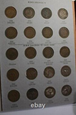 Near Complete Halfpenny Set In Album Missing Just 1923 All Other Dates There #02