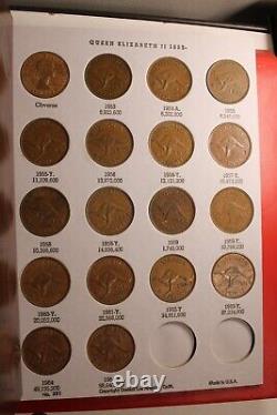 Near Complete Penny Set In Album Missing Only 1930 All Other Dates Are There