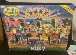 POLLY POCKET 1993 TINY WORLD SUPER SET FULLY 100% COMPLETE All Lights Fully Work