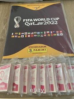 Panini WC QATAR COMPLETE SETS X 3 Stickers Orange, Blue And Oryx With Albums
