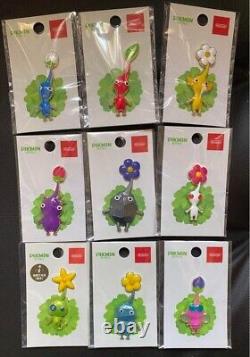 Pikmin Pin Badge Complete set All 9 type Red Rock Light Nintendo shop Limited