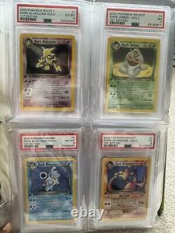 Pokemon Team Rocket 1st Ed Complete Set 83/82 PSA HOLOs + ALL NM MINT