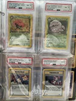 Pokemon Team Rocket 1st Ed Complete Set 83/82 PSA HOLOs + ALL NM MINT