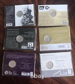 Queen Elizabeth II 6 X £20 Coins of 0.999 Silver Complete Set. All Sealed