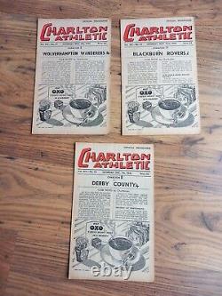 RARE COMPLETE SEASON / SET Charlton Ath 1946/47 League Home Programmes (All 21)