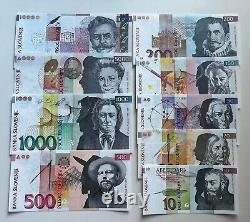 SLOVENIA COMPLETE SET of 9 BANKNOTES 10 10.000 TOLARJEV ALL UNC