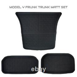 Tesla Model 3 Luxury All-Weather Floor Mat Liners Complete Set Frunk Trunk X S Y