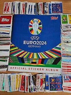 Topps Euro 2024 complete stickers set+album, all 21 star players signed