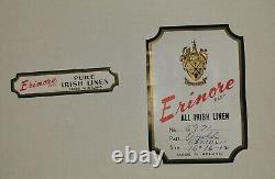Vintage Irish Linen Complete Set in Gold 1 Tablecloth 12 Napkins In Original Box