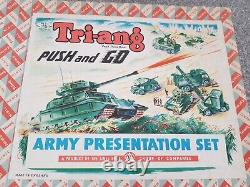 Vintage Triang Tri-ang Minic Push & Go Army Presentation Set. All Complete-RARE